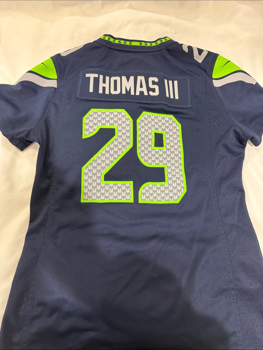NFL Seattle Seahawks Jersey in Navy with Neon Green Accents